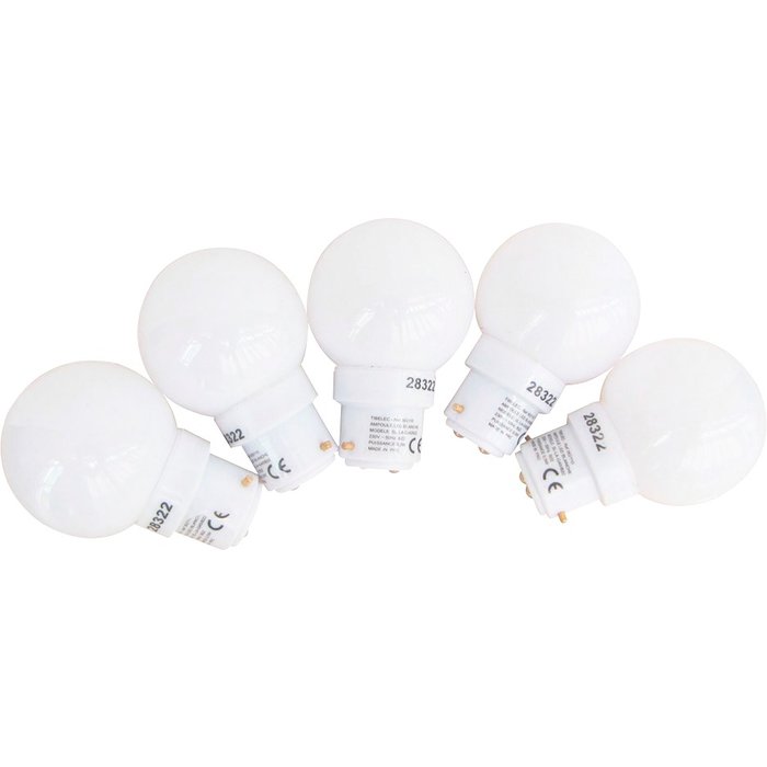 Ampoule LED sphérique - Pour Guirlande - Tibelec - B22 - 0,8 W - 50 lm - 3000 K - Boîte de 5
