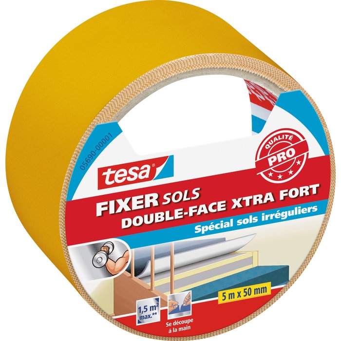 Fixer sols Double-face Extra fort - spécial sols irréguliers - Tesa