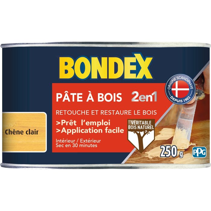 Pâte à bois 2 en 1 Bondex - Chêne clair - 250 g