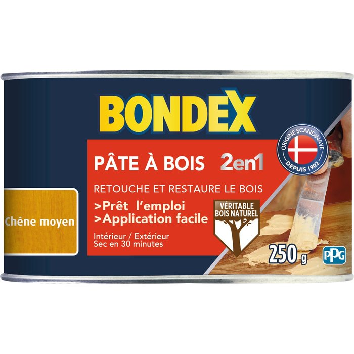 Pâte à bois 2 en 1 Bondex - Chêne moyen - 250 g