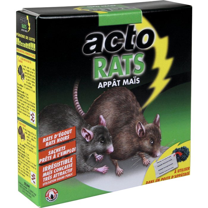 Rat appât maïs Acto - 7 sachets de 20 g