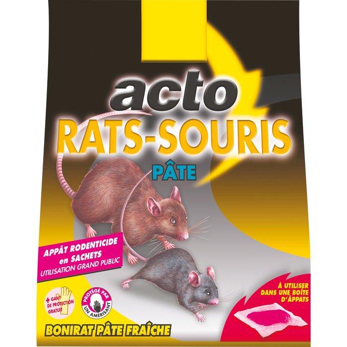 Rat - souris pâte Acto - 15 sachets de 10 g