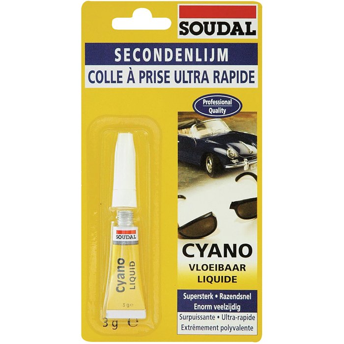 Colle Cyanofix A84 liquide Soudal - Tube 3 g