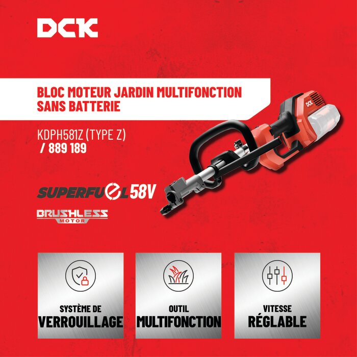 Bloc moteur multifonction DCK 58V SuperFuel KDPH581Z