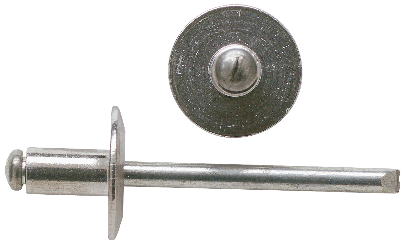 Rivet aveugle aluminium / acier tête plate large Bralo - Longueur 24 mm - Diamètre 4,8 mm - Vendu par 150