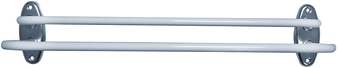 Porte-serviette en acier époxy blanc Godonnier - Fixe - 2 branches