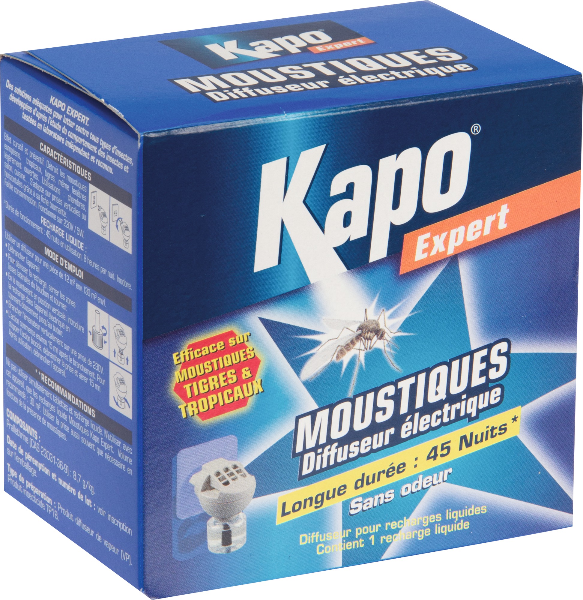 Moustiques émanateur électrique Kapo Expert - Diffuseur + 1 recharge liquide