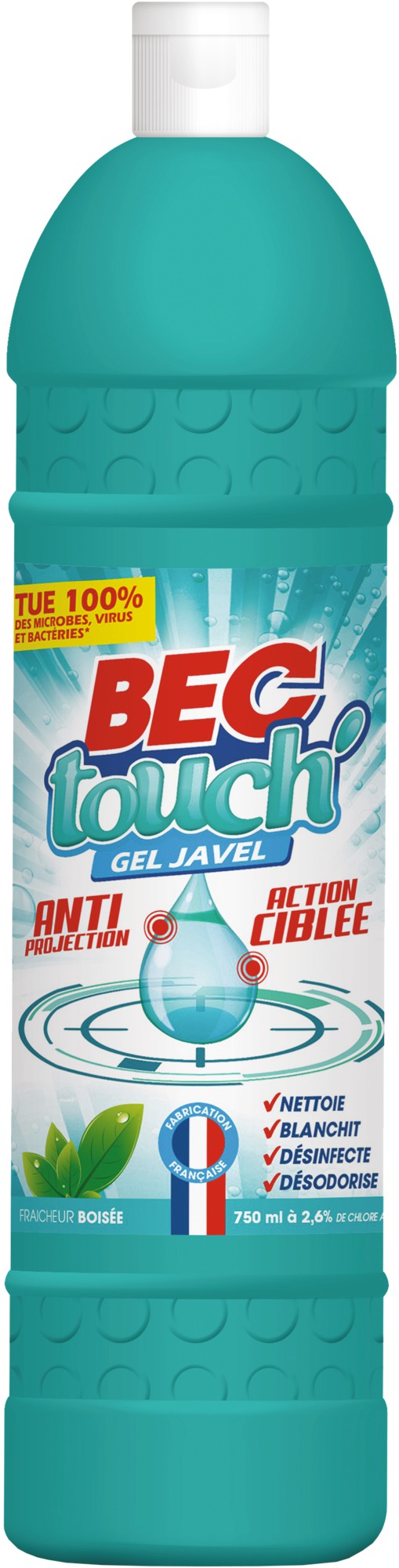 Désinfectant gel javel Touch Bec - 750 ml - Fraicheur boisé
