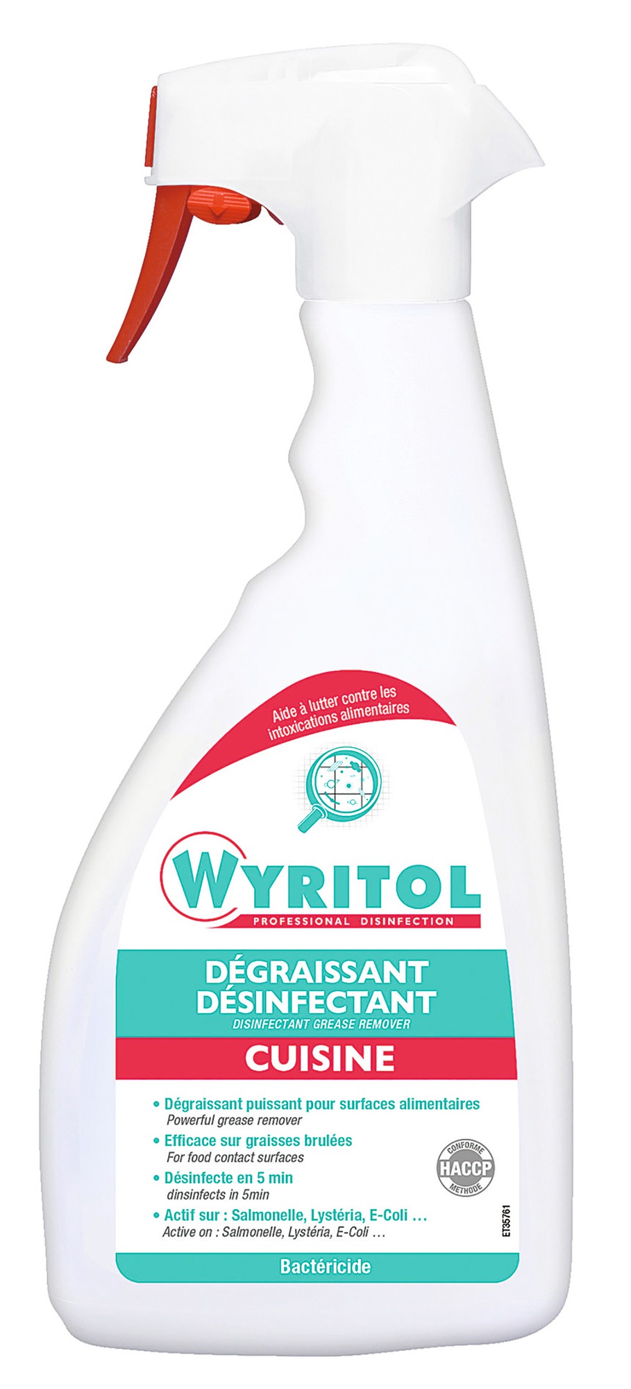 Dégraissant désinfectant surfaces alimentaires Wyritol - Pulvérisateur 750 ml