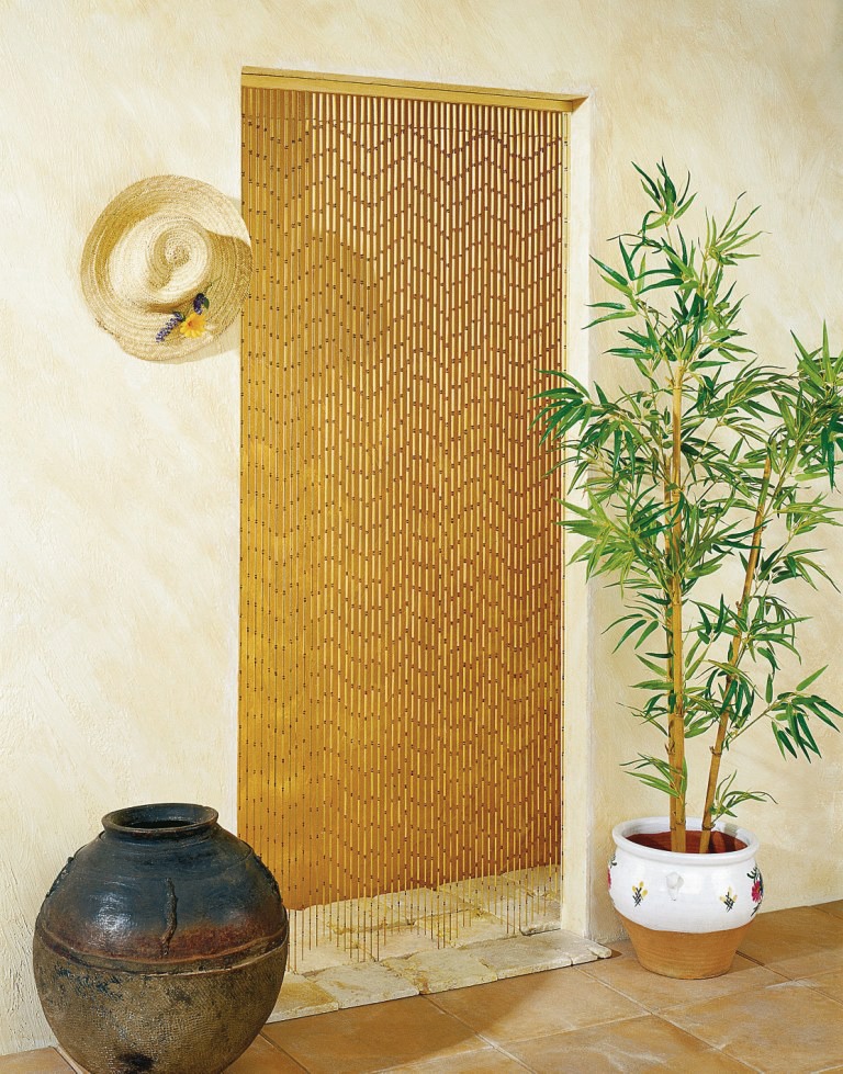 Rideau de porte - Bambou Garrigue Morel - 90 x 200 cm