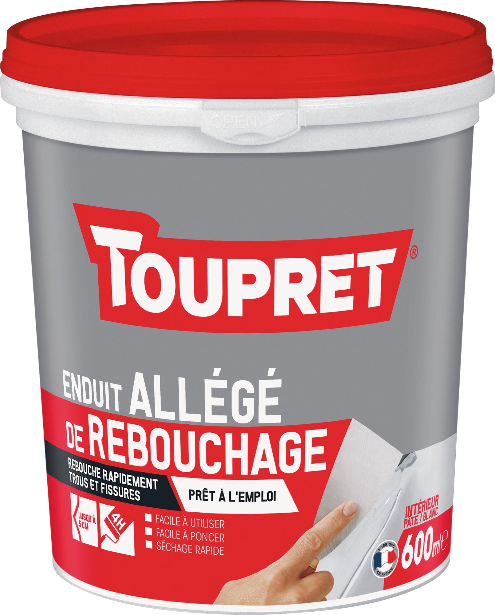 Enduit allégé de rebouchage Toupret - 600 ml