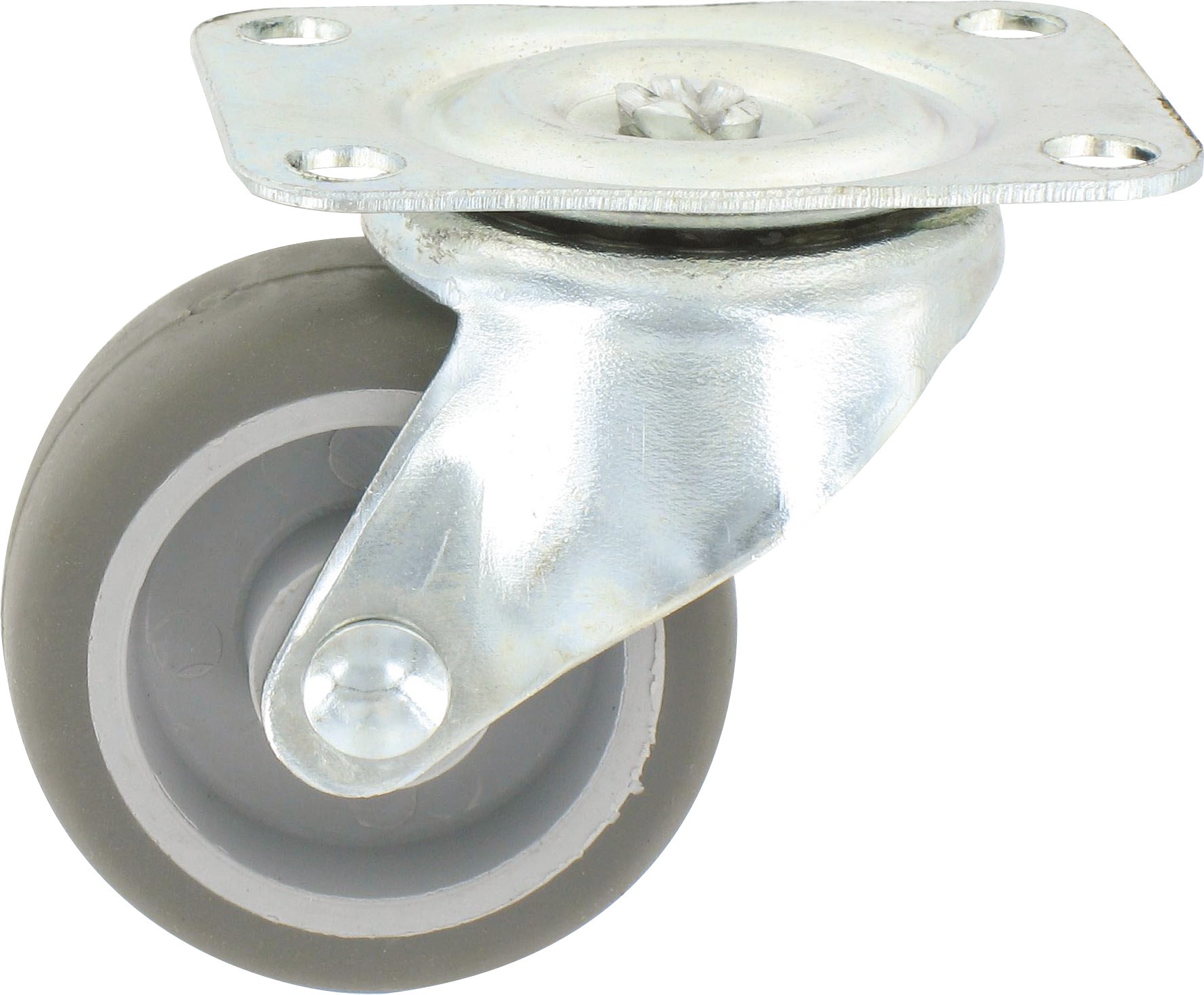 Roulette Mini Roll à platine pivotante Guitel point M - Roue Plastex gris - Charge utile 15 kg