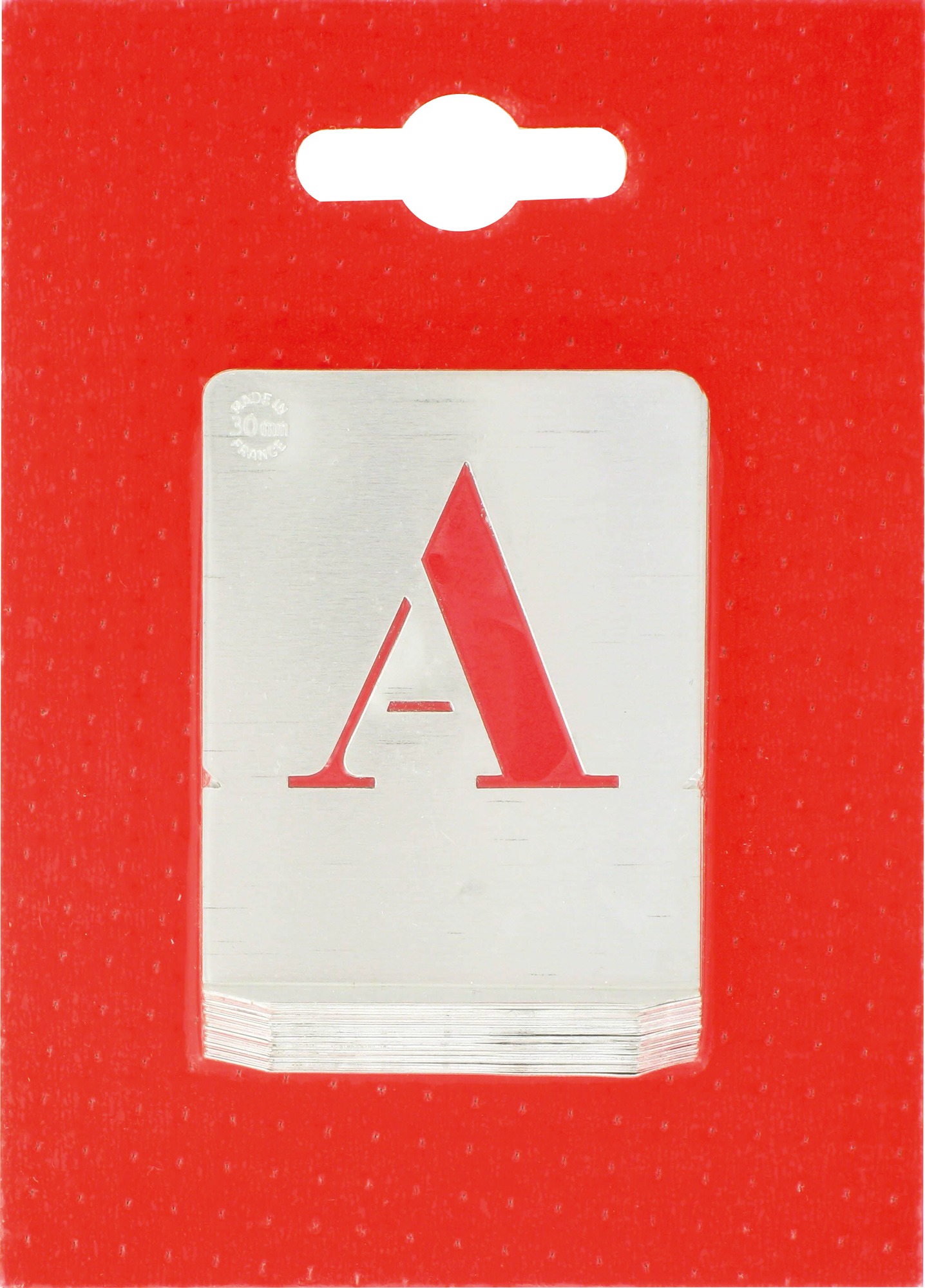 Jeu de lettres pochoirs alphabet aluminium ajouré Uny - Dimensions 30 mm