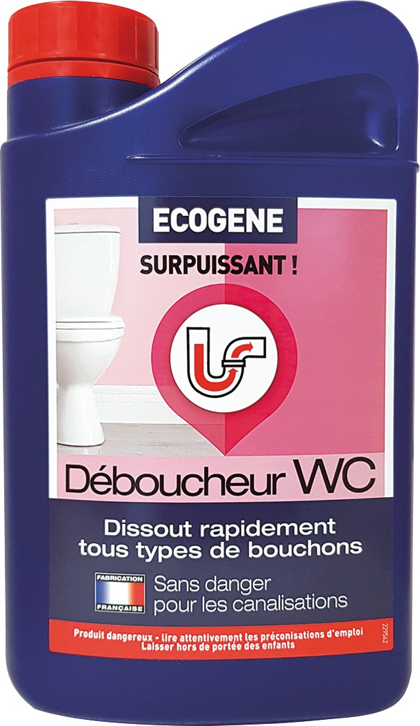 Déboucheur acide chlorhydrique Ecogène - A base d'acide chlorhydrique - Spécial WC - Flacon 1,5 l