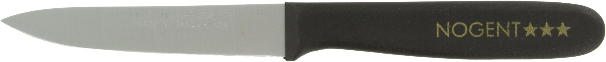 Couteau manche résine Classic Nogent - Office - Lame pointue 9 cm lisse - Manche noir