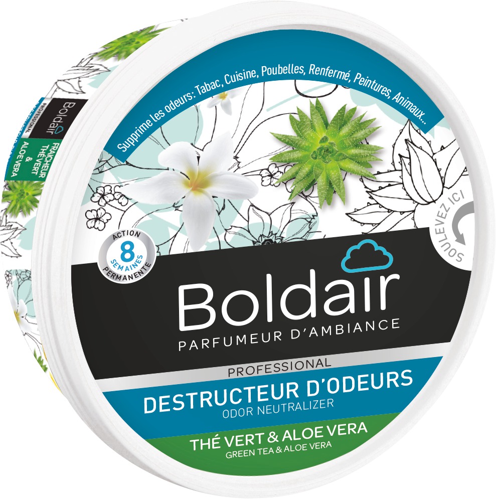Destructeur d'odeur Boldair - Thé vert Aloe vera - 300 g