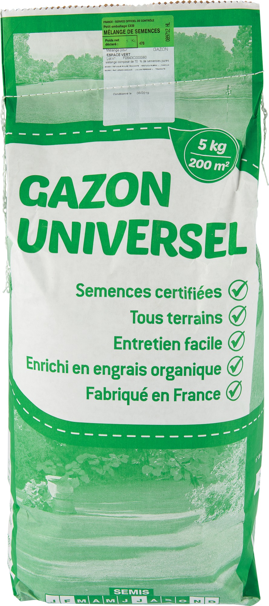 Gazon universel espace vert Les doigts verts - 5 kg