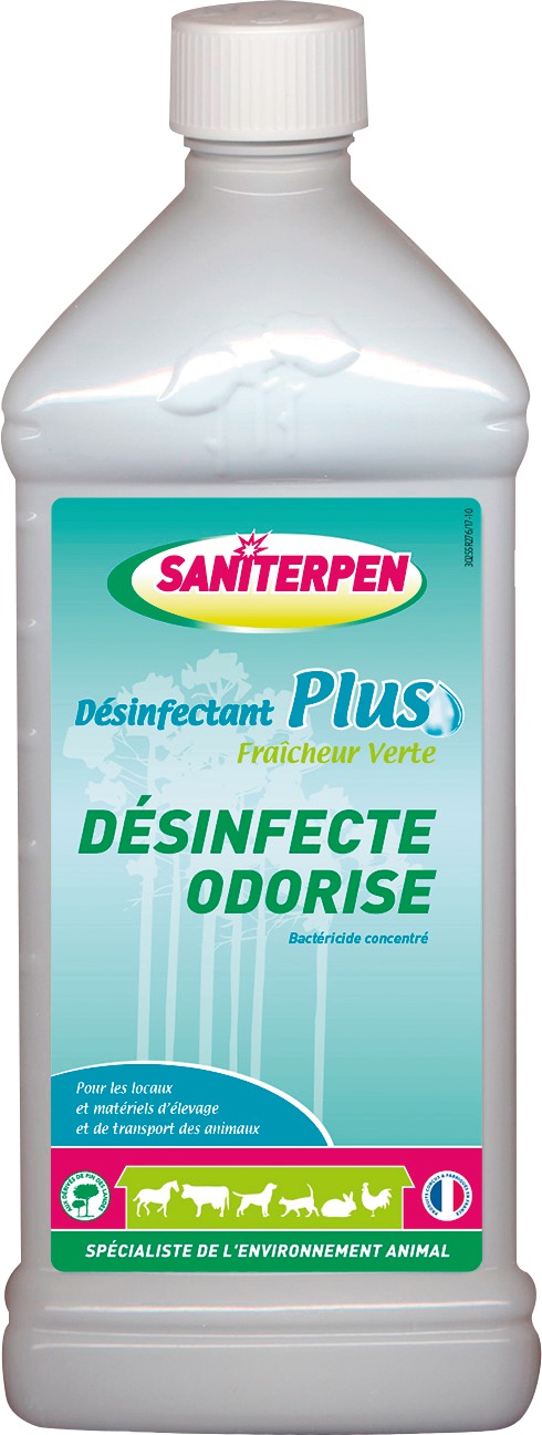 Désinfectant Plus Fraîcheur Verte - Saniterpen - Bidon 1l