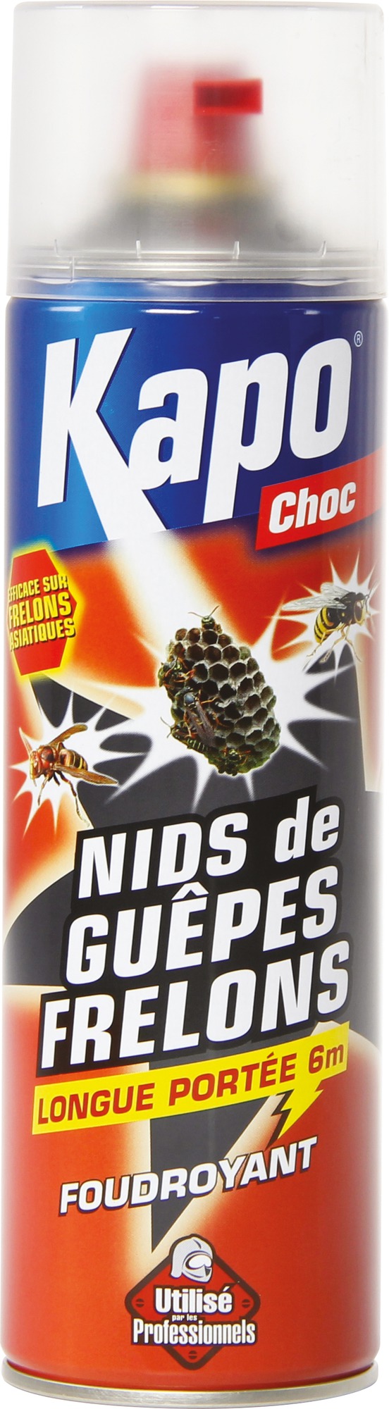 Insecticide guêpes, frelons et taons Kapo Choc - Aérosol 500 ml